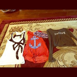 2 tank tops and 1 crop top